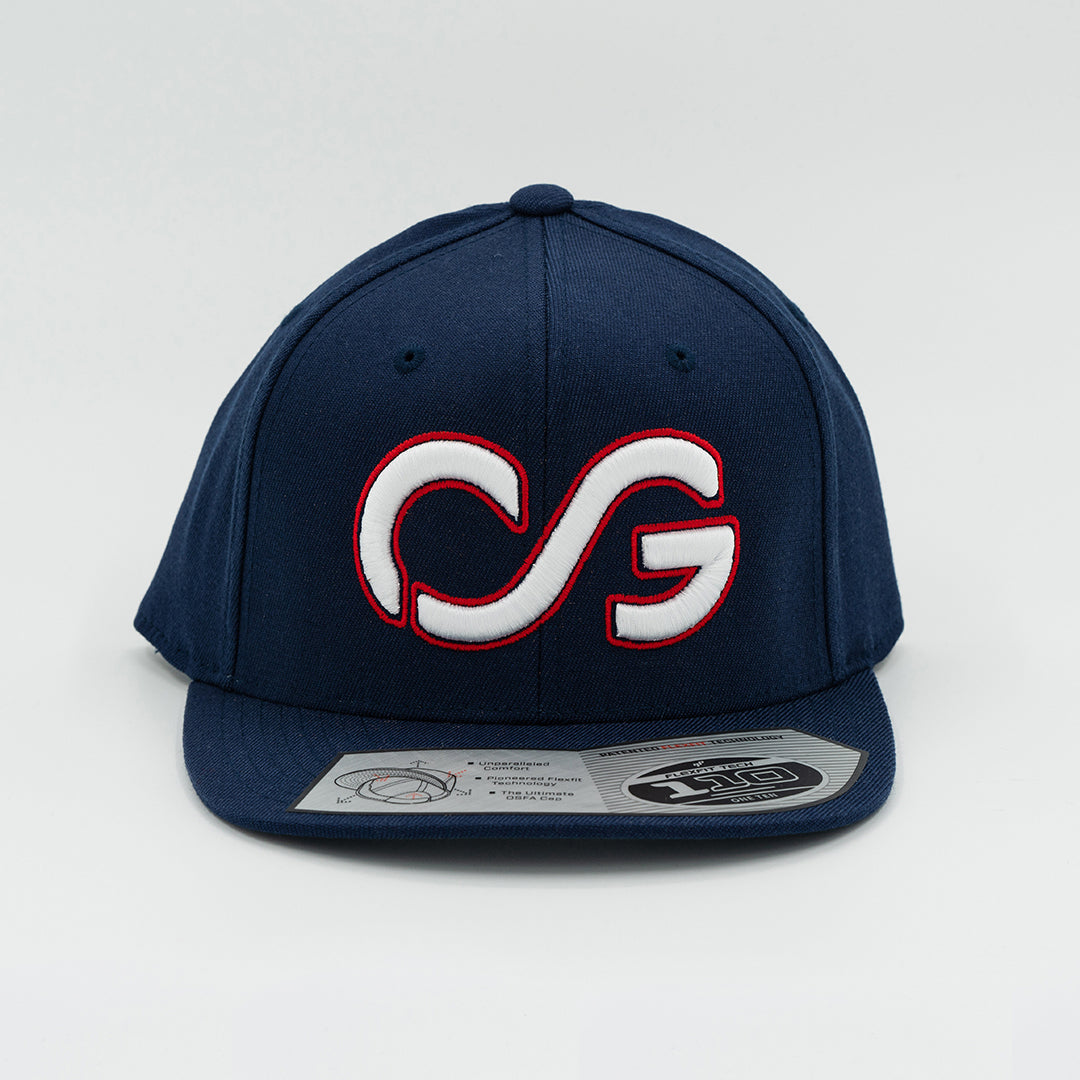 Flexfit Bright Navy w White and Red CCG Logo