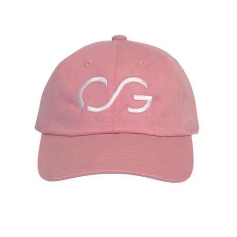 Kids-Pink Hat with White Embroidery