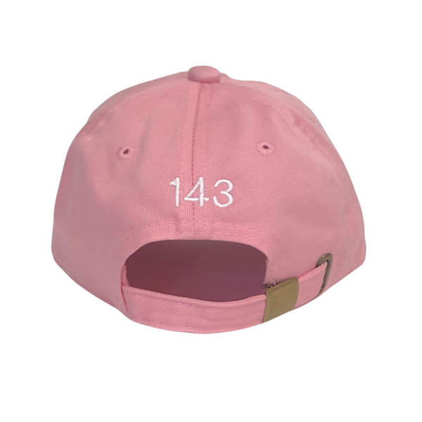 Kids-Pink Hat with White Embroidery