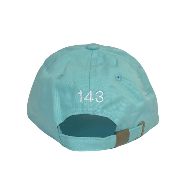 Kids-Diamond Blue Hat with White Embroidery