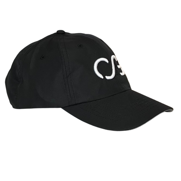 Performance hat - Black with White 3D embroidery CG
