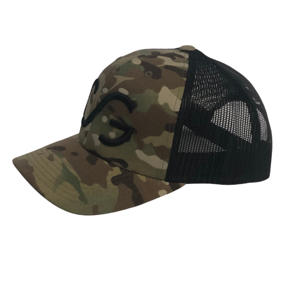 Classic Multicam green Snapback with Black mesh and Black CG