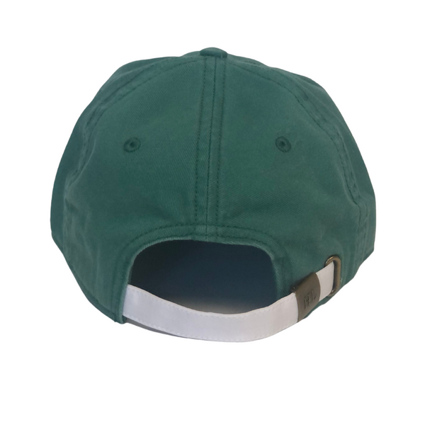 Moss Green Baseball Cap with White Needlepoint Embroidered CG (adult sized)
