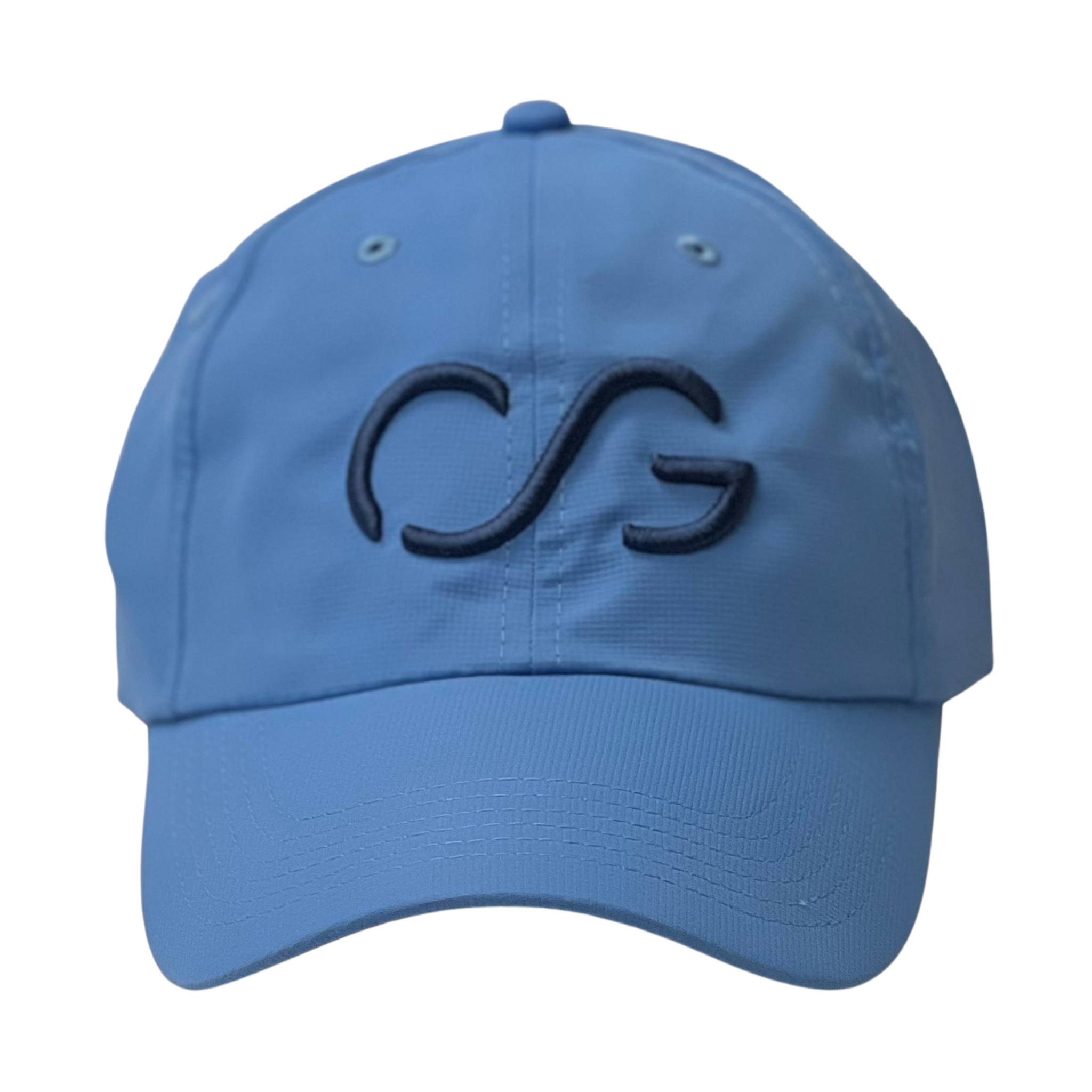 Performance hat -Azure with Navy 3D embroidery CG